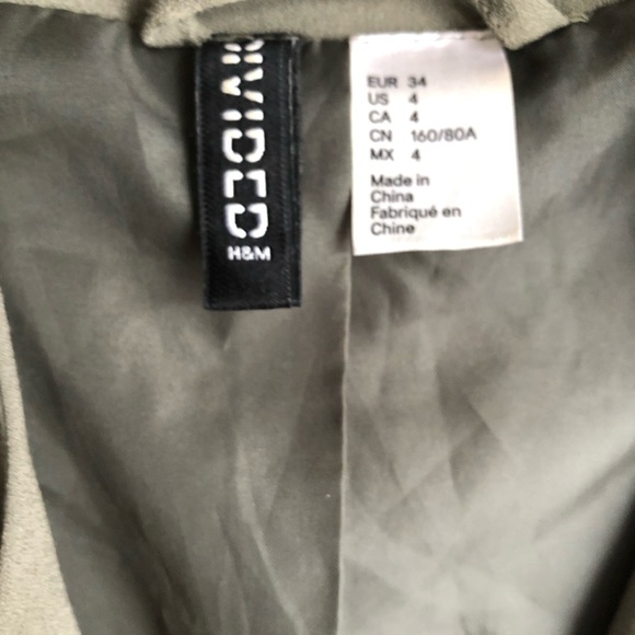 Olive Green H&M draped blazer - Picture 3 of 5